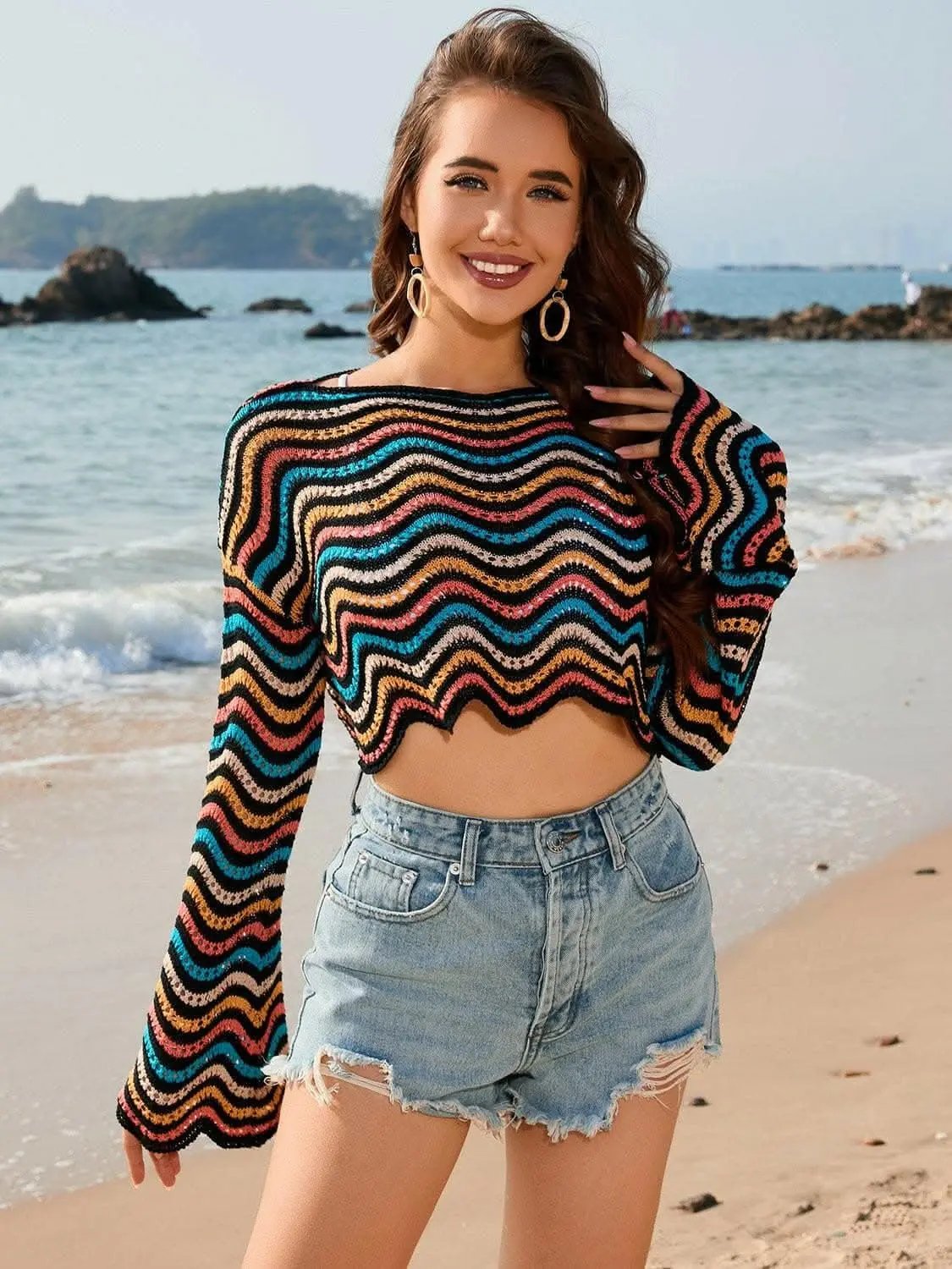 Nautical striped sheer cover up - Love Salve